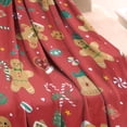 thumbnail image 3 of Red Christmas Gingerbread Man Pattern Blanket,Comfortable Soft Flannel Throw Blanket,All Season,Warm Lightweight Blankets for Sofa Bed Couch Living Room Chair,30"x40", 3 of 4