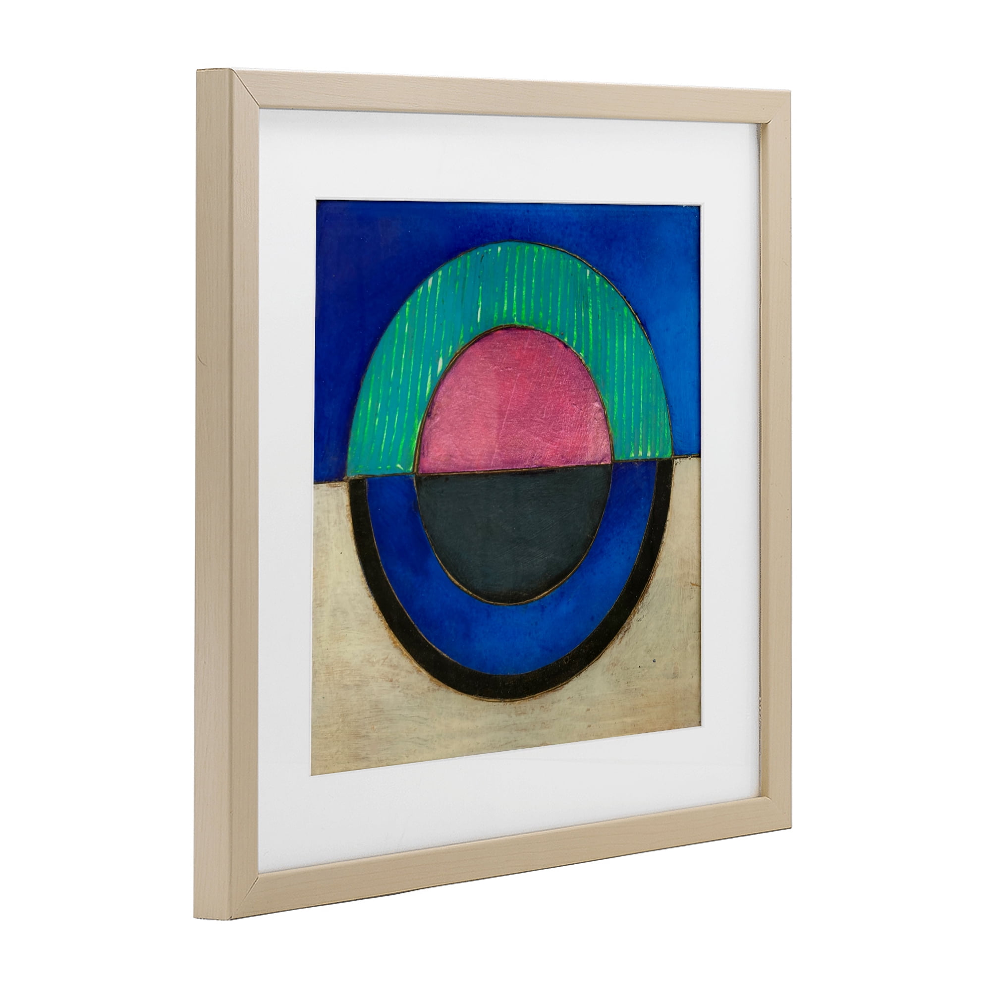 Stupell Industries Blue Toned Distressed Circle Birch Framed Print Under Glass, design by Matthew Finger