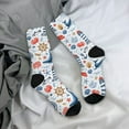 thumbnail image 5 of KLL Watercolor Nautical Print Cool Socks Men's Women's Crew Socks Funny Crazy Novelty Stockings, 5 of 6