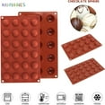 thumbnail image 3 of BadPiggies 15 Holes Silicone Molds, 2 Pieces Semi Sphere Chocolate Baking Molds for Hot Chocolate Bombs Cake Jelly Pudding, 3 of 10