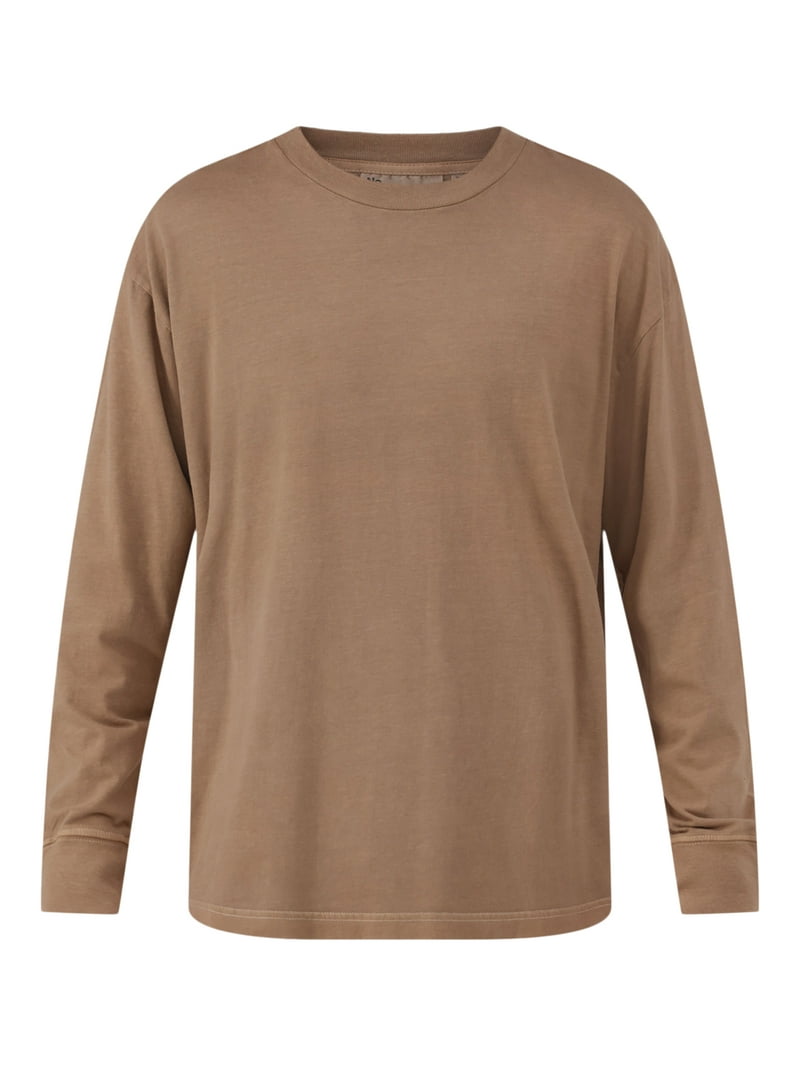 No Boundaries Men's Oversized Long Sleeve Tee Shirt, 100