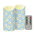 thumbnail image 2 of Daisy White Dots Pattern Flameless Candles 2 PCS with Remote Realistic Moving Flame LED Tapered Pillar Set for Home Decor, 2 of 7