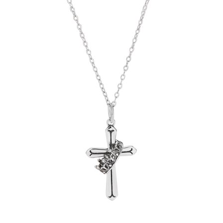 Leander 925 Sterling Silver Personalized Vintage Crown Cross Necklace for Women