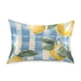thumbnail image 7 of Yayeee Pillowcase Standard Size Set of 2 Satin Wrinkle Resistant Pillow Case, Retro Lemon Leaves, 7 of 7