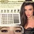 thumbnail image 2 of Bunny Lash Clusters with Spikes Eyelash Clusters 10-14mm Cluster Eyelash Extensions Manga Left & Right Lash Extensions Anime Individual Lashes, 2 of 9