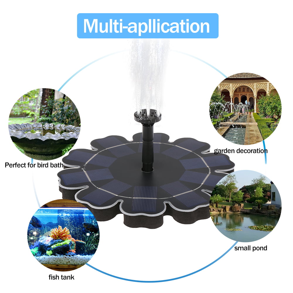 Solar Fountain Brushless Water Pump With Battery Backup 2.5W F-lower-shaped Pond 