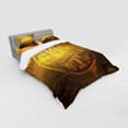 thumbnail image 2 of Ambesonne Summer Bedding Set 4 Pcs, Flowers Riding Waves, Queen, Brown Yellow Orange, 2 of 2