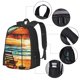 thumbnail image 2 of Balery Beach Umbrella Sunset Mochila para hombre y mujer - Tela Oxford 600D resistente - Gran capacidad, resistente al agua, ideal para la escuela, viajes y senderismo, 2 of 6