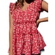 thumbnail image 5 of SAYOO - Chaleco holgado con volantes y plisado con cuello en V para mujer, informal, sin mangas, a la moda SAYOO Estilo de ocio, 5 of 7