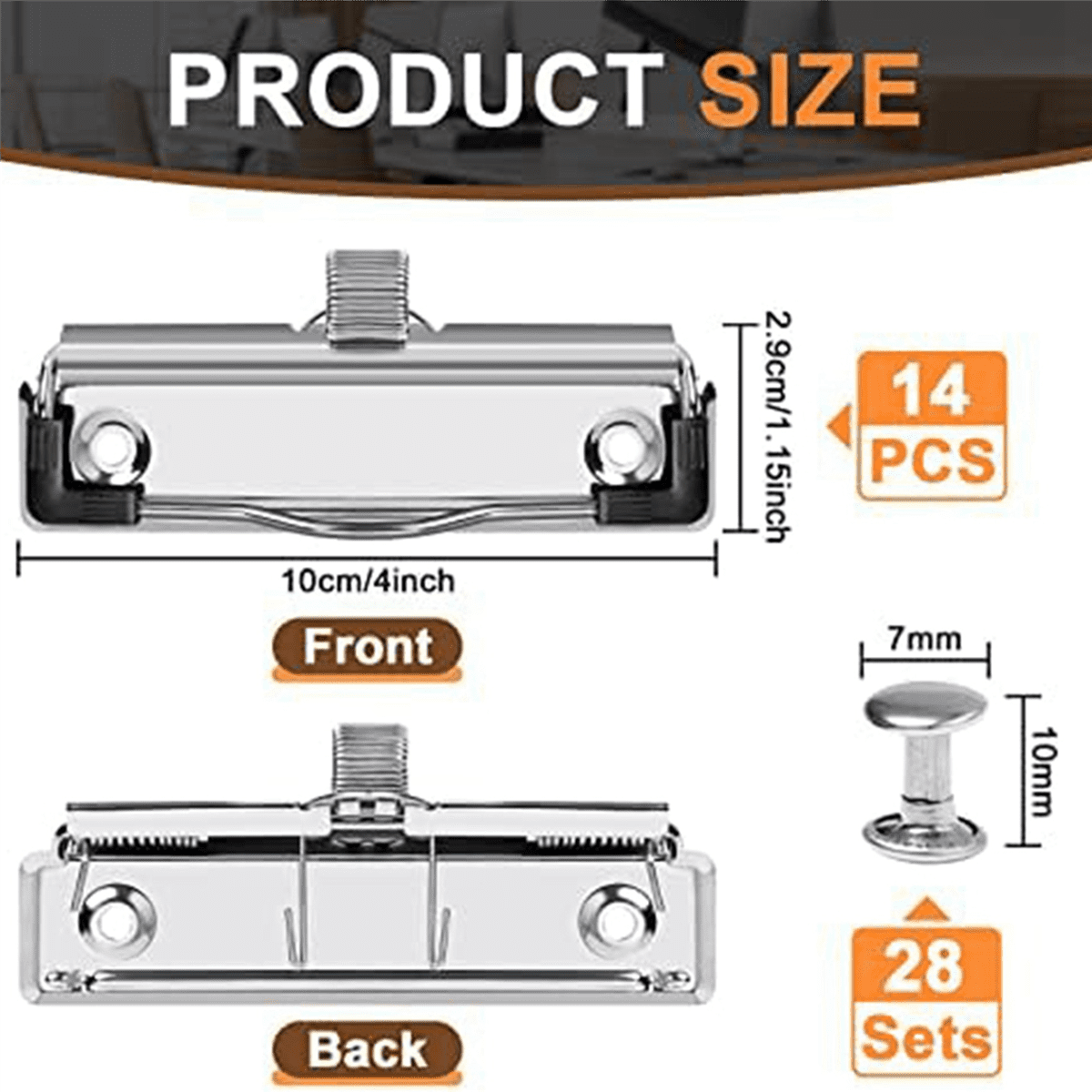 28 Pack Mountable Clipboard Clips with Pen Holder Clipboard Clips Hardware Clipboard Clamp Hardware for Office School