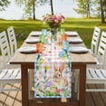 thumbnail image 4 of Table Runners 70 Inches Long Dress Scarves, Happy Easter Bunny Farmhouse Coffee/Dining/Kitchen Table Decor, Holiday Table Runner, Spring Floral Pink Blue Plaid 13x70 Inch, 4 of 9