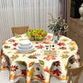 thumbnail image 6 of Fall Maple Leaves Tablecloth Round 60 Inch Autumn Harvest Seasonal Decorative Washable Reusable Table Cover for Party Picnic Kitchen Dining, 6 of 7