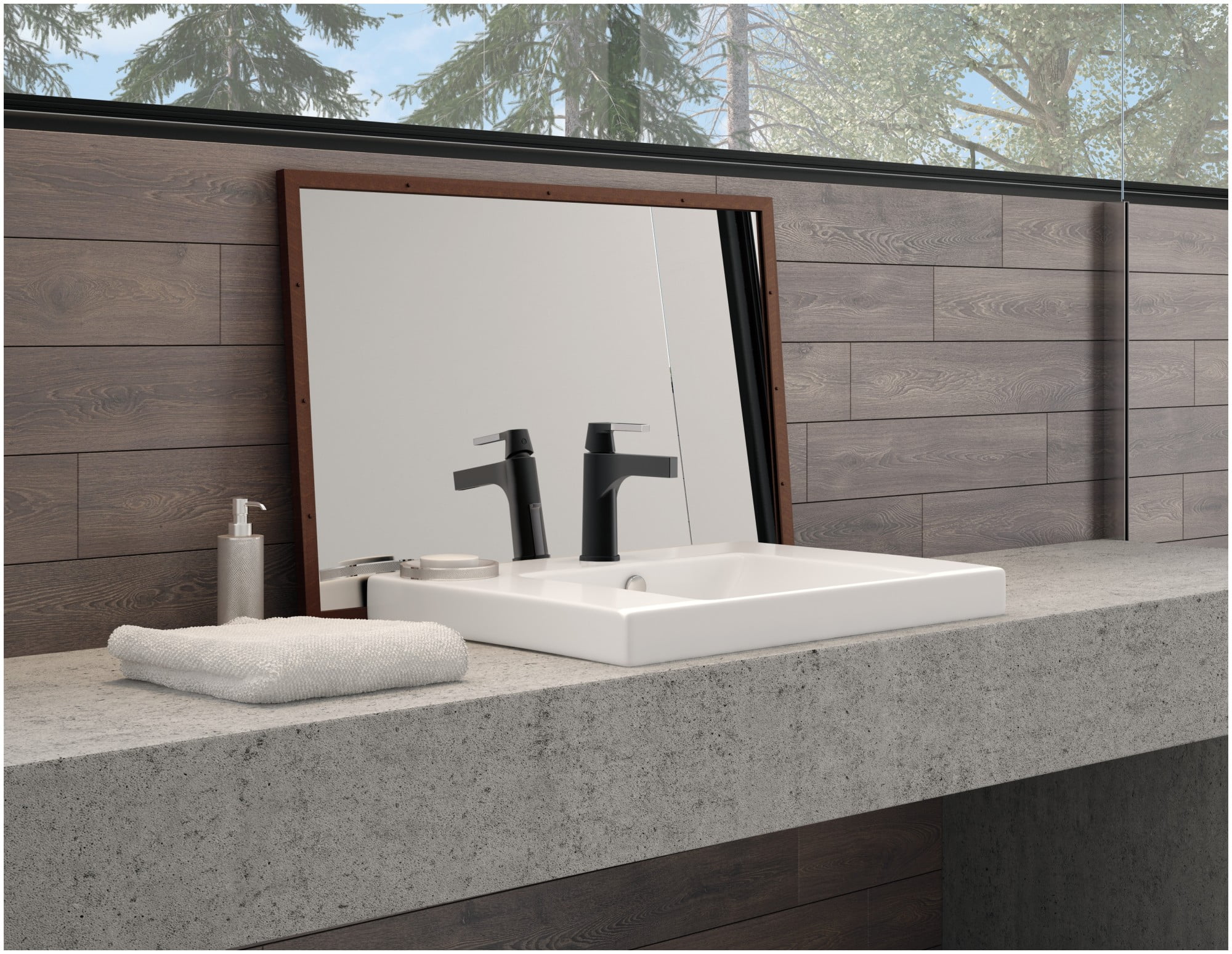 Delta Zura Single Handle Bathroom Faucet, Chrome / Matte Black