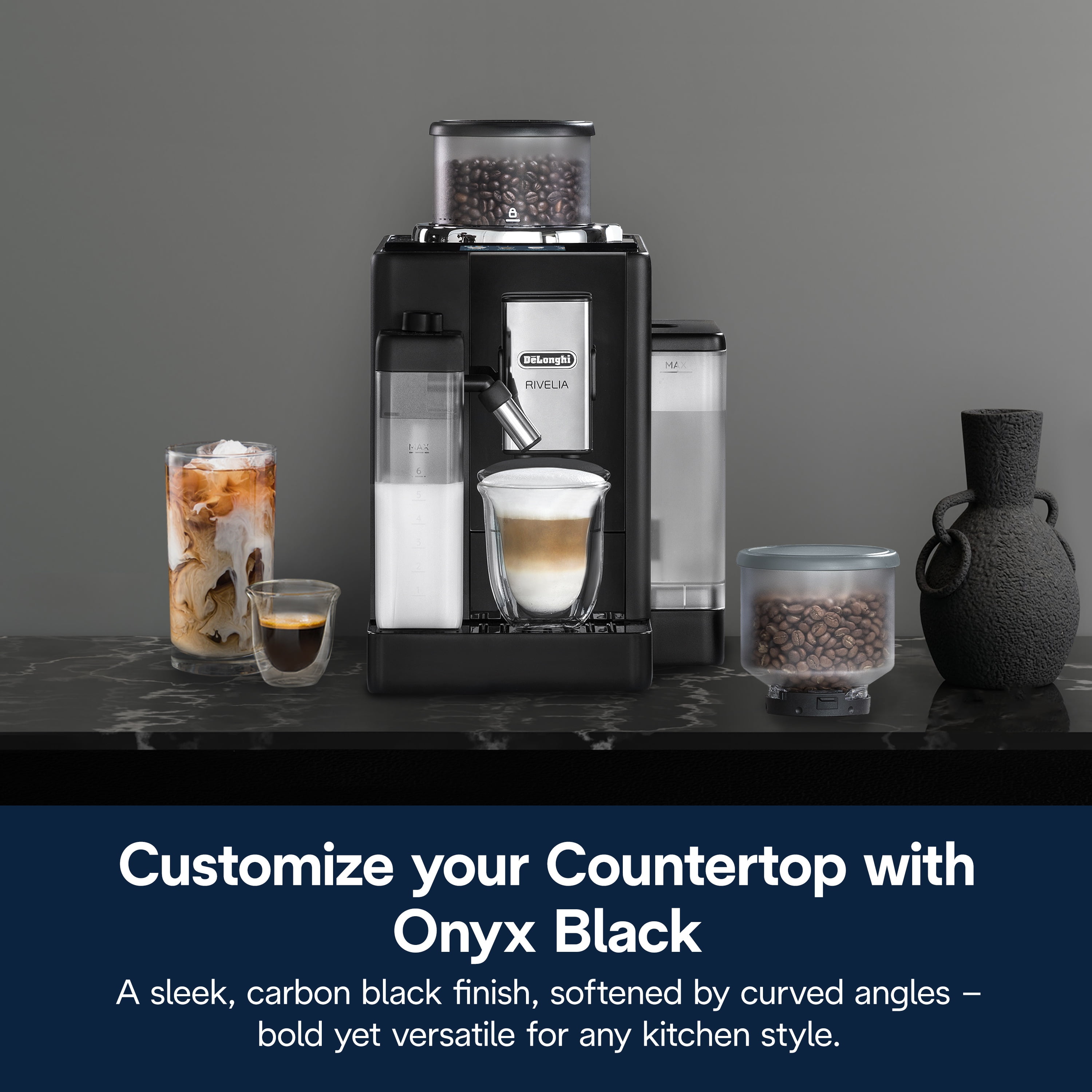 Rivelia Fully Automatic Espresso Machine, Black