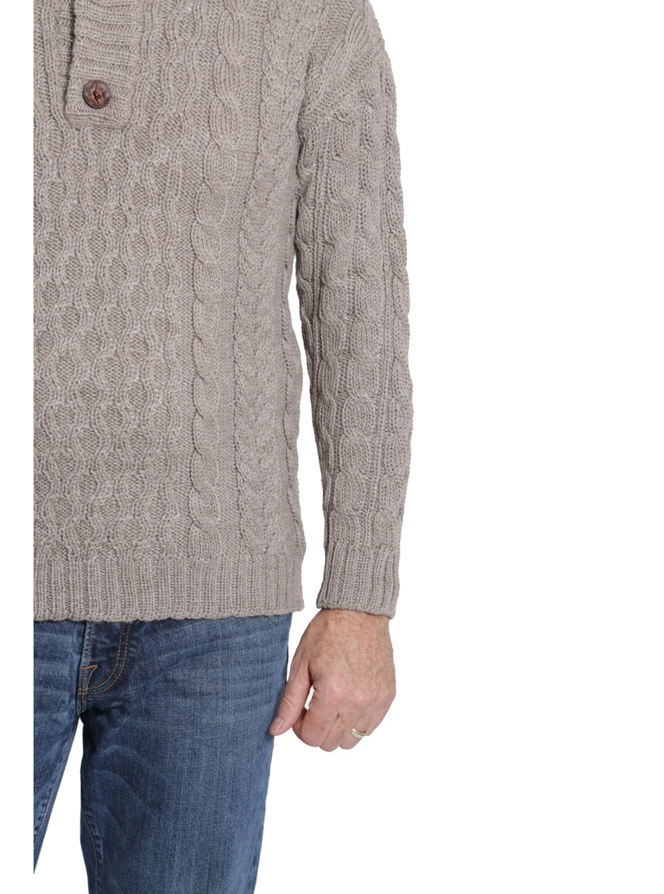 Incredible Natural Creations from Alpaca INCA Brands Cable 3-Button Neck Pullover 