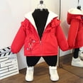 thumbnail image 2 of Zwiiyzr Unisex Boy's Girl's Hoodie Sherpa Lined Jacket Zip Up Fleece Hooded Sweatshirt Winter Warm Coat Outerwear 9M-10Y Red, 2 of 4