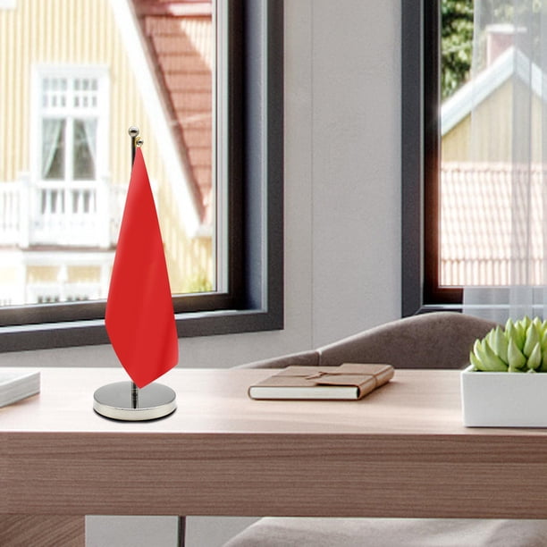 Soporte de bandera de escritorio, soporte de bandera de escritorio, mini soporte de bandera, con base resistente, soporte de poste de de la 9CMX9CMX27CM