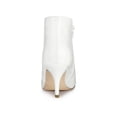 thumbnail image 3 of BLISSFUL STEP Women's Point Toe Patent Leather Stiletto Heel Ankle Boot White 7, 3 of 9