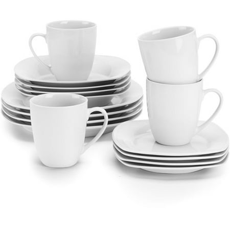 10 Strawberry Street Simply White Square 16-Piece Dinnerware Set