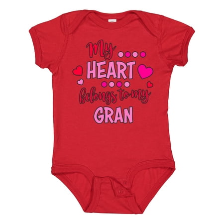

Inktastic My Heart Belongs to My Gran Gift Baby Boy or Baby Girl Bodysuit