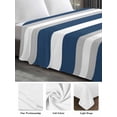 thumbnail image 6 of Navy Blue Grey Stripe Queen Size Flat Sheet, Wrinkleproof & Fadeproof Cooling Flat Bed Sheet Only, Minimalist Farmhouse Striped Breathable Soft Bedding Top Sheets 90 x 102 Inches, 6 of 8