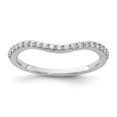 thumbnail image 1 of Solid 14k White Gold Curved Simulated CZ Ring, 1 of 1