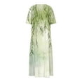 thumbnail image 5 of Flowy Summer Dresses for Women Trendy V Neck Short Sleeve Midi Maxi Dress Fashion Vintage Floral Graphic Sundresses Loose Casual A-Line Dress Below Knee Beach Vacation Dresses with Pockets, 5 of 5