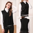 thumbnail image 4 of jinghuiyue Womens Sweater Vest V Neck Sleeveless Knitwear Classic Pullover Vests Casual Business Fashion Tops XL, 4 of 7