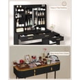 thumbnail image 5 of 58.7” Vanity Desk with Light Mirror, Makeup Vanity Dressing Table with 3 Drawers, 5 of 6