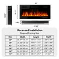 thumbnail image 4 of Waleaf 36” Electric Fireplace Ultra Thin Fireplace Heater, Recessed Wall Mounted Fireplace with Multicolor Flame & Remote Control, 4 of 7