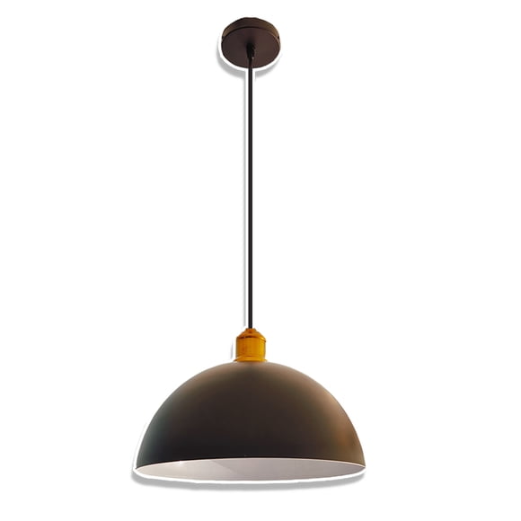 Lámpara colgante Wanergy diseño campana Color negro interior blanco
