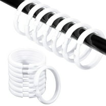 AFANSO O-Ring Shower Curtain Hooks Solid White Shower Hooks Plastic Shower Curtain Rings (Set of 12)