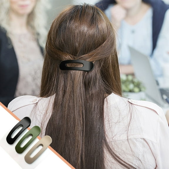 yelldesk clearance 3-Pack Women's Flat Hair Clips - Straight Claw Clips Large Flat Claw Hair Clips Matte Flat Claw Clips Strong Fixing Flat Claws Girls Hair Clips