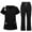 Black, variant on New Clinical Scrubs Top Pants Set Uniforme Mujer Doctor Nurse Surgical Uniforms Woman Beauty Salon Work Wear Nursing Set