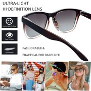Joopin Trendy Rectangle Sunglasses for Women Men Gradient Brown Sun Glasses Eyewear (Gradient Brown)