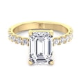 thumbnail image 2 of Marley - Moissanite Emerald Cut Lab Diamond Engagement Ring with Sidestones, 2 of 4