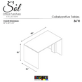 thumbnail image 4 of Counter Height 4 Person Sol-Mate Collaborative Table  | 3x5 All Laminate Face-To-Face Table With Double Power And Data Units| Asian Night White Cypress And Black, 4 of 9
