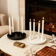 thumbnail image 2 of Shoreew Ceramics Advent Candle Holder Matte Black White Taper Candle Tray 4 Candlestick Seats Dining Table Decoration Halloween Christmas Table Centerpiece, 2 of 7