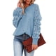 thumbnail image 5 of Suéter holgado de color liso con cuello redondo para mujer, otoño e invierno, para mujer, 5 of 5