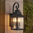 thumbnail image 6 of 23" 2-Pack Outdoor Wall Lantern Sconces, Vintage Black Metal Exterior Lighting Fixtures with Clear Seeded Glass for Porch, Patio, Garden (Bulbs Not Included), 6 of 10
