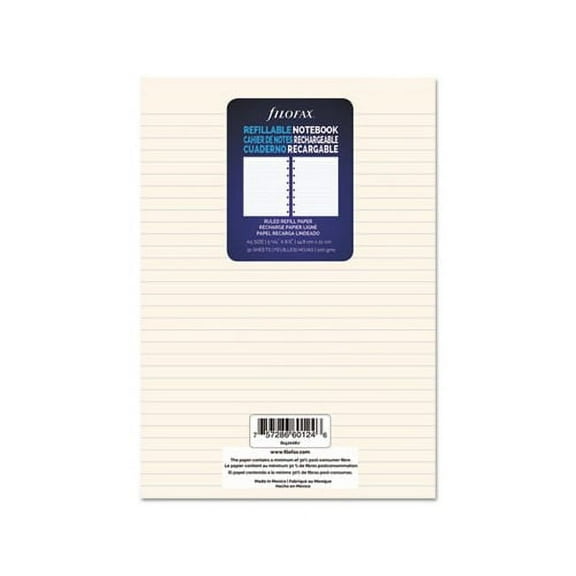 Notebook Refills 8-Hole, 8.25 x 5.81, Narrow Rule, 32/Pack