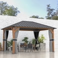 thumbnail image 2 of Outsunny Pavillon à Toit Rigide 13 Pieds x 10 Pieds Pavillon Extérieur Auvent, 2 of 10