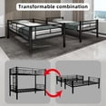 thumbnail image 5 of Alvantor Twin over Twin Bunk Beds Convertible 2 Beds Metal Heavy-duty Bed Frame for Kids Teens with Ladders & Guardrail Black, 5 of 8