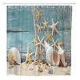 thumbnail image 1 of ABPHQTO Cortina de ducha de baño Blue Beautiful Sea Star Beach Comcept Sand Wooden Collection 160x180 cm, 1 of 1