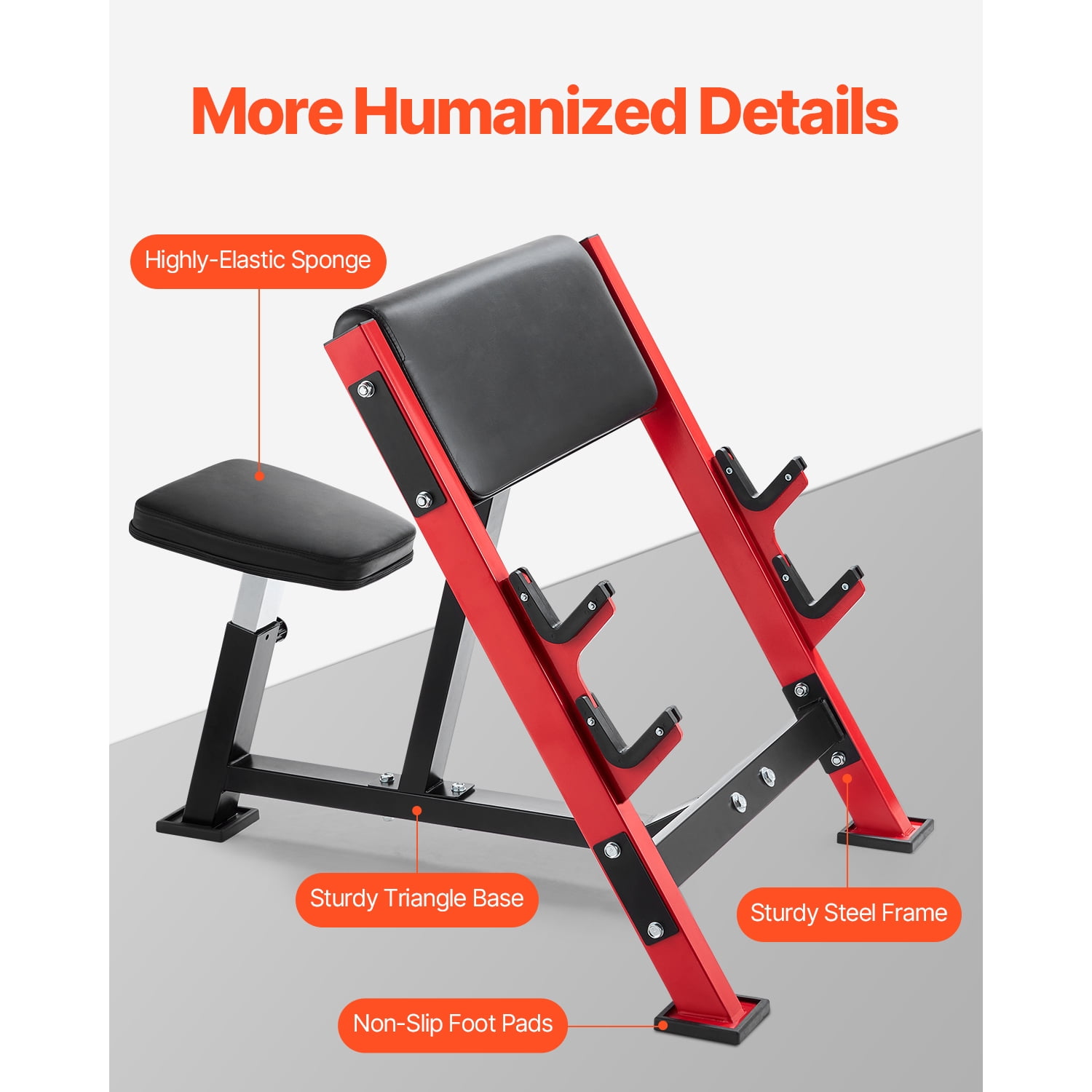 KFFKFF Weight Bench with Bar Holders, Modifiable Arm Curl Bench, Workout Benches, Supports up to 660 LBS for Home Exercise Gear, Isolated Seated Barbell Dumbbell Bicep Station