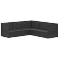 thumbnail image 2 of vidaXL 5 Piece Garden Lounge Set with Cushions Black Poly Rattan, 2 of 5