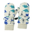 thumbnail image 5 of Toddler Winter Mittens Kids Winter Ski Mittens Printed Thermal Lined Quick Drying Handwear Durable Cold Weather Outdoor Sports Gloves for Boys and Girls Girls Mittens White 4 Years-8 Years, 5 of 6