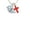 Red, variant on Little Bird Initial - F -  - White Crystal Cross Sophia Necklace, 18"+1"
