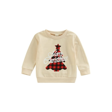 

Toddler Kids Girls Boys Sweatshirts Christmas Tree Print Round Neck Long Sleeve Pullovers Autumn Winter Tops