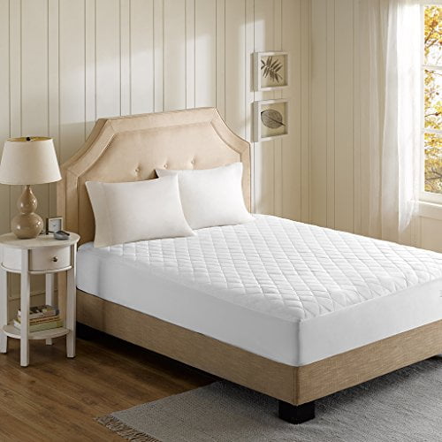 Beautyrest Down 200-Thread Count Cotton Blend Heated Mattress Pad, California King, White